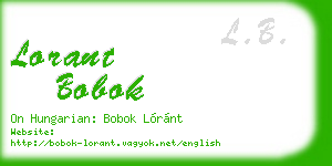 lorant bobok business card